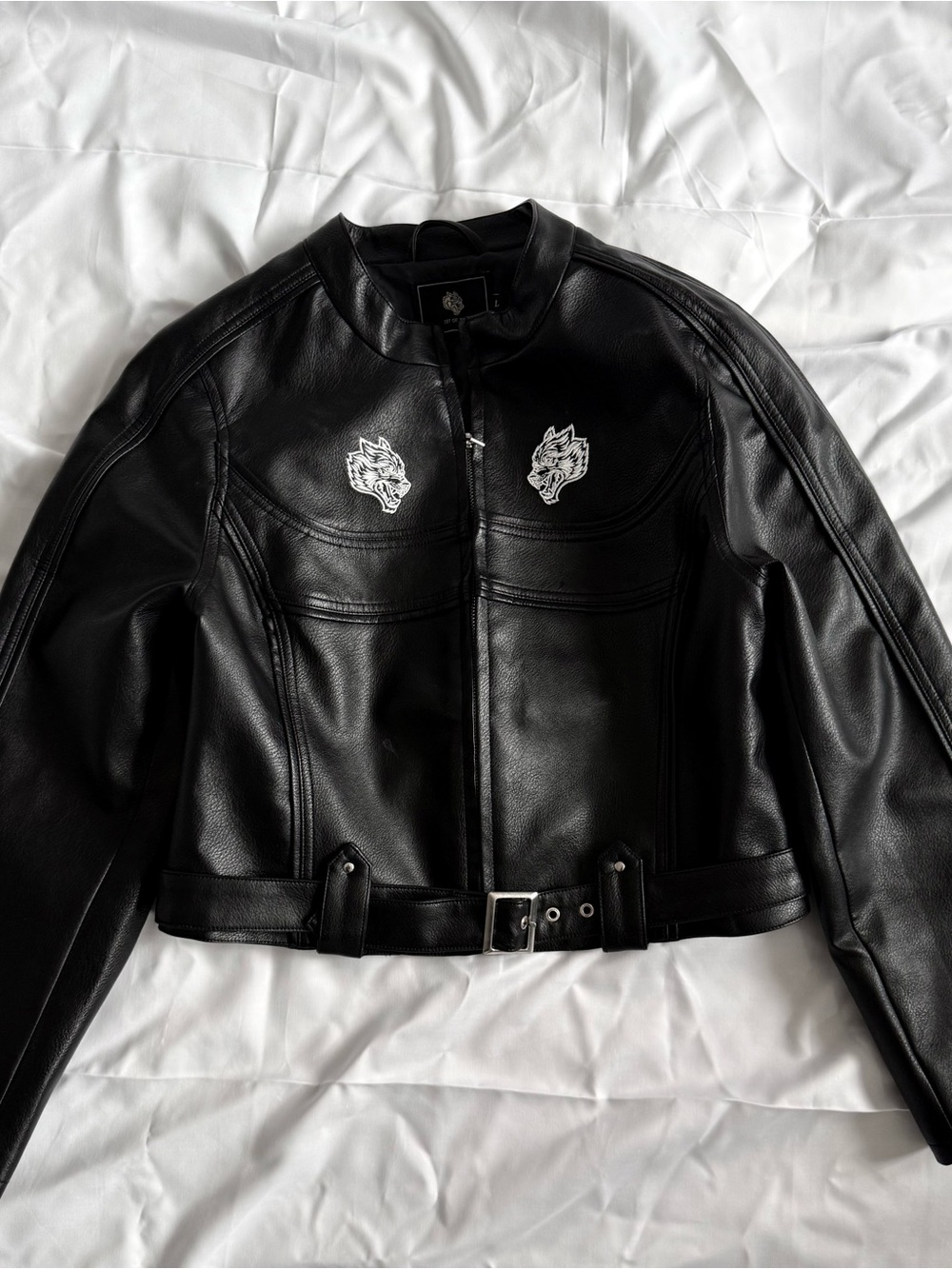 Darc Sport Wolves Limited Edition Jesse Biker Leather Jacket Size L (187/500)